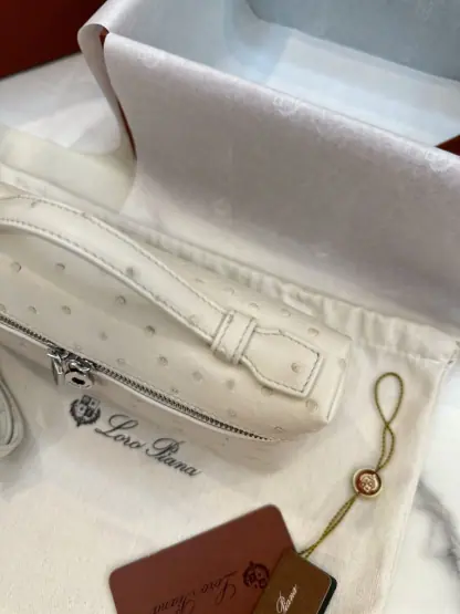 Replica Loro Piana Extra Pocket L19 Bag Ostrich Leather Sliver Hardware #3023 - Image 4