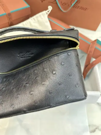 Replica Loro Piana Extra Pocket L19 Bag Ostrich Leather Golden hardware #3020 - Image 8
