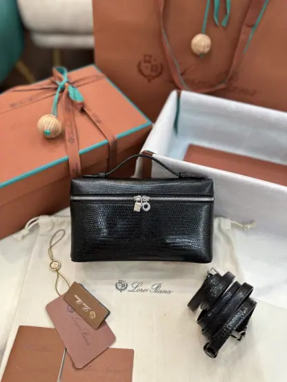 Replica Loro Piana Extra Pocket L19 Lizard Leather Bag #3061 - Image 8