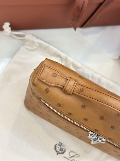 Replica Loro Piana Extra Pocket L19 Bag Ostrich Leather Sliver Hardware #3028 - Image 4