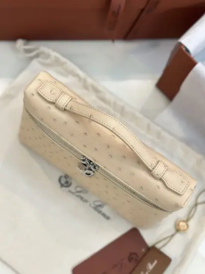 Replica Loro Piana Extra Pocket L19 Bag Ostrich Leather Sliver Hardware #3021 - Image 4