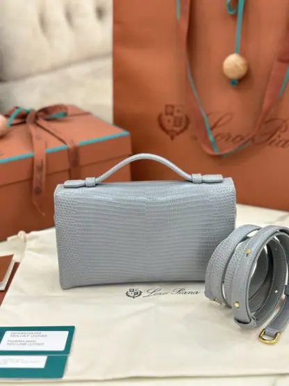 Replica Loro Piana Extra Pocket L19 Lizard Leather Bag #3063 - Image 5