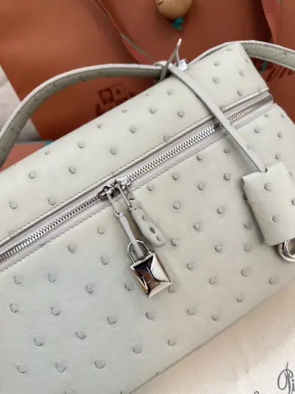 Replica Loro Piana Extra Bag L27 Ostrich Leather #3081 - Image 3