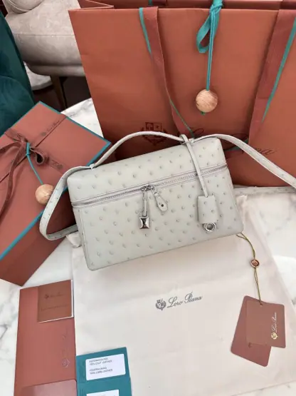 Replica Loro Piana Extra Bag L27 Ostrich Leather #3081 - Image 8