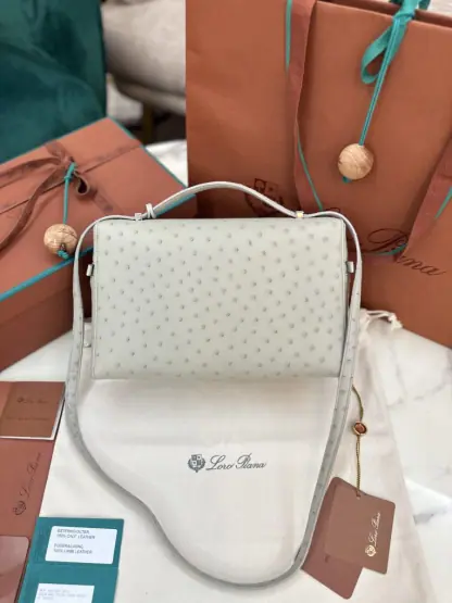 Replica Loro Piana Extra Bag L27 Ostrich Leather #3081 - Image 9