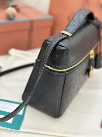 Replica Loro Piana Extra Bag L27 Ostrich Leather #3080 - Image 3