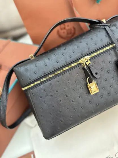 Replica Loro Piana Extra Bag L27 Ostrich Leather #3080 - Image 9