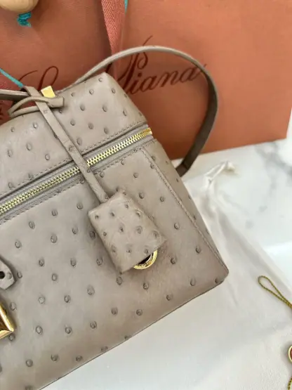 Replica Loro Piana Extra Bag L27 Ostrich Leather #3079 - Image 8