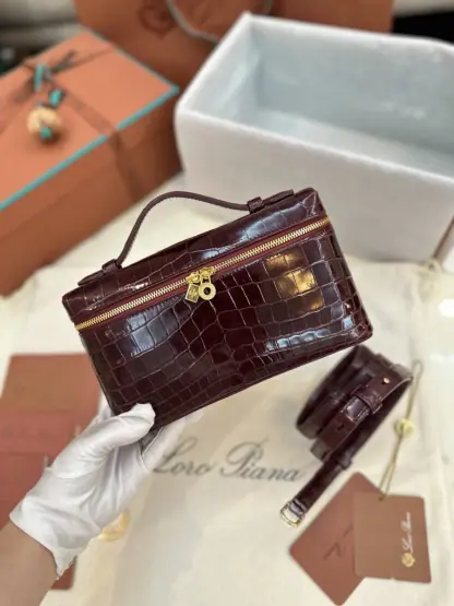 Replica Loro Piana Extra Pocket L19 Alligator Leather Bag #3051 - Image 2