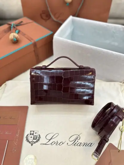 Replica Loro Piana Extra Pocket L19 Alligator Leather Bag #3051 - Image 6