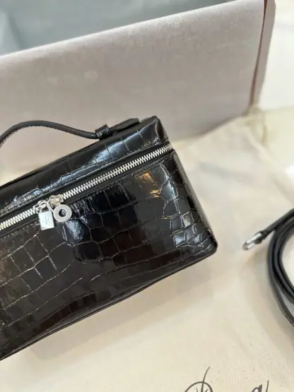 Replica Loro Piana Extra Pocket L19 Alligator Leather Bag Sliver #3053 - Image 6