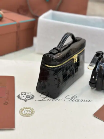 Replica Loro Piana Extra Pocket L19 Alligator Leather Bag #3052 - Image 2