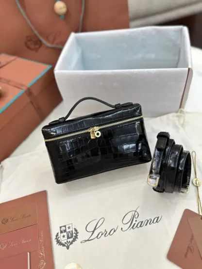 Replica Loro Piana Extra Pocket L19 Alligator Leather Bag #3052 - Image 9