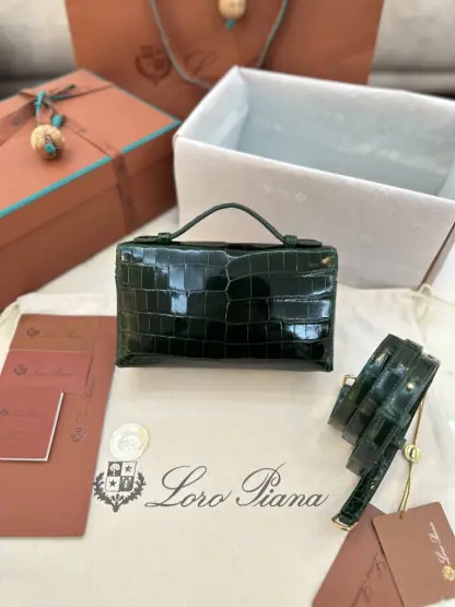 Replica Loro Piana Extra Pocket L19 Alligator Leather Bag #3057 - Image 3