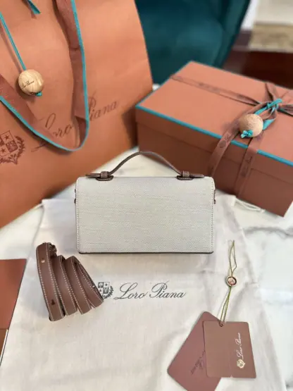 Replica Loro Piana Extra Poket L19 Cotton & Leather Bags #3002 - Image 6