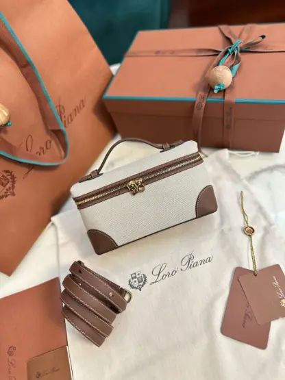 Replica Loro Piana Extra Poket L19 Cotton & Leather Bags #3002 - Image 5