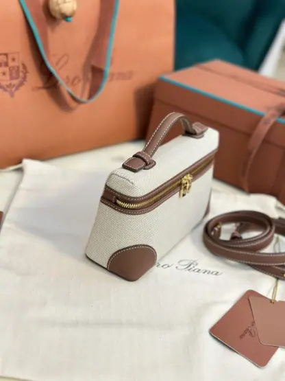 Replica Loro Piana Extra Poket L19 Cotton & Leather Bags #3002 - Image 3