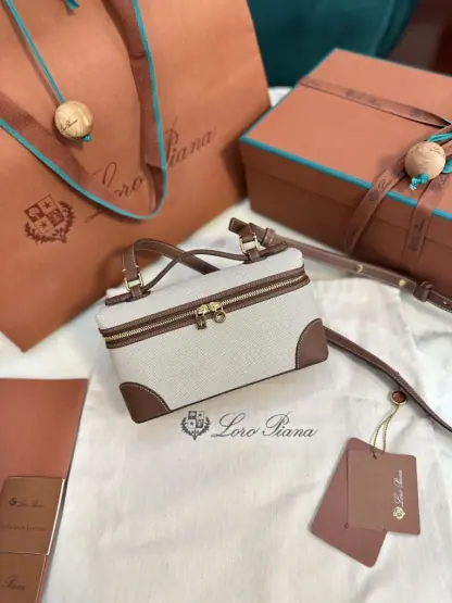 Replica Loro Piana Extra Poket L19 Cotton & Leather Bags #3002 - Image 9