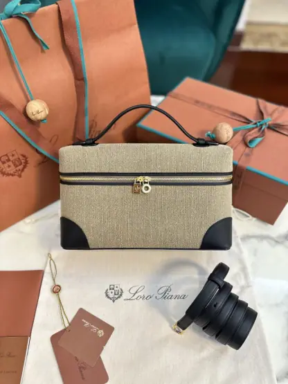 Replica Loro Piana Extra Poket L27 Cotton & Leather Bags #3001