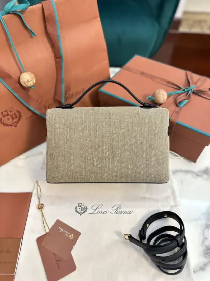 Replica Loro Piana Extra Poket L27 Cotton & Leather Bags #3001 - Image 6