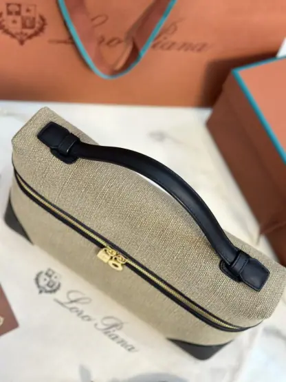 Replica Loro Piana Extra Poket L27 Cotton & Leather Bags #3001 - Image 7