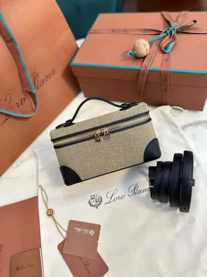Replica Loro Piana Extra Poket L19 Cotton & Leather Bags #3003 - Image 3