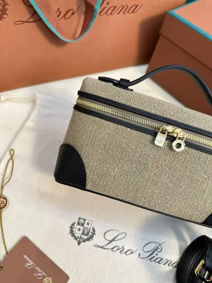 Replica Loro Piana Extra Poket L19 Cotton & Leather Bags #3003 - Image 6
