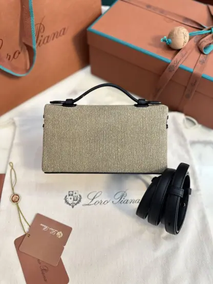 Replica Loro Piana Extra Poket L19 Cotton & Leather Bags #3003 - Image 7