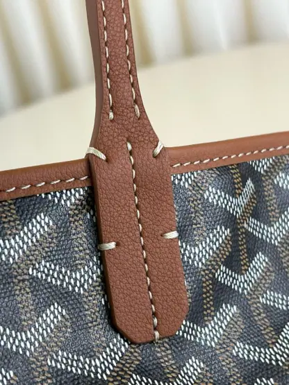 Replica Goyard Saint Louis PM Bag Tote Bags Black & Tan #3359 - Image 2