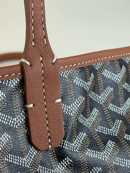 Replica Goyard Saint Louis PM Bag Tote Bags Black & Tan #3359 - Image 4