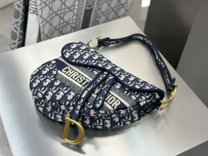 Replica Saddle Bag Blue Dior Oblique Embroidery #3257 - Image 15