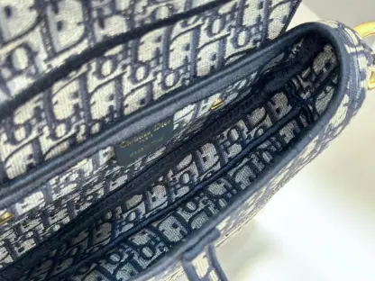 Replica Saddle Bag Blue Dior Oblique Embroidery #3257 - Image 12