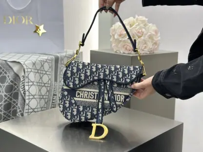 Replica Saddle Bag Blue Dior Oblique Embroidery #3257