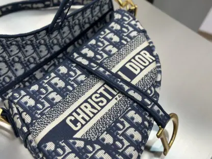 Replica Saddle Bag Blue Dior Oblique Embroidery #3257 - Image 10