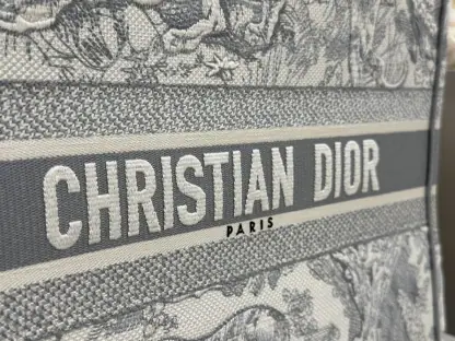 Replica Medium Dior Book Tote Ecru and Gray Toile de Jouy Embroidery #3272 - Image 2