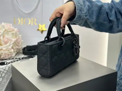 Replica Dior Small Lady D-Joy Bag Ultramatte Black Cannage Calfskin #3286 - Image 9