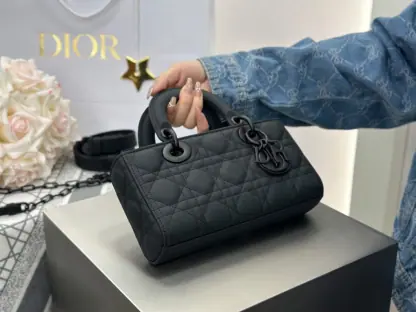 Replica Dior Small Lady D-Joy Bag Ultramatte Black Cannage Calfskin #3286 - Image 12