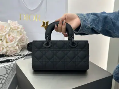 Replica Dior Small Lady D-Joy Bag Ultramatte Black Cannage Calfskin #3286 - Image 14