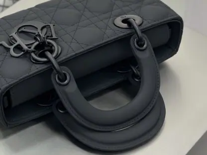 Replica Dior Small Lady D-Joy Bag Ultramatte Black Cannage Calfskin #3286 - Image 4