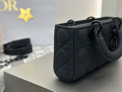 Replica Dior Small Lady D-Joy Bag Ultramatte Black Cannage Calfskin #3286 - Image 5