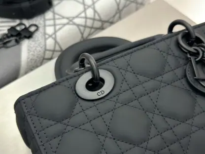 Replica Dior Small Lady D-Joy Bag Ultramatte Black Cannage Calfskin #3286 - Image 6