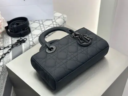 Replica Dior Small Lady D-Joy Bag Ultramatte Black Cannage Calfskin #3286 - Image 7
