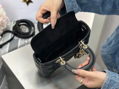 Replica Dior Small Lady D-Joy Bag Black Cannage Lambskin #3283 - Image 9