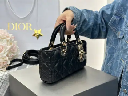 Replica Dior Small Lady D-Joy Bag Black Cannage Lambskin #3283 - Image 11
