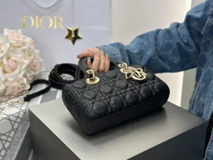 Replica Dior Small Lady D-Joy Bag Black Cannage Lambskin #3283 - Image 12