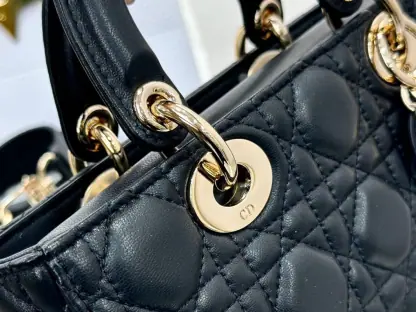 Replica Dior Small Lady D-Joy Bag Black Cannage Lambskin #3283 - Image 13