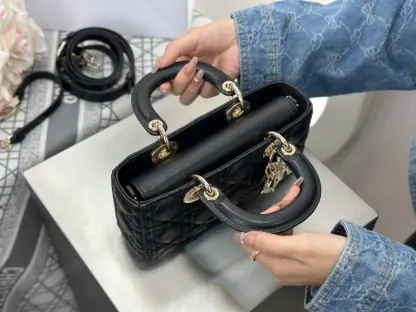 Replica Dior Small Lady D-Joy Bag Black Cannage Lambskin #3283 - Image 14