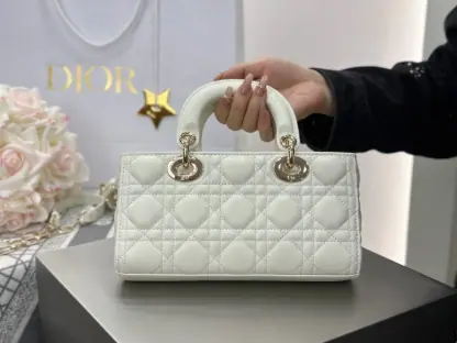 Replica Dior Small Lady D-Joy Bag Latte Cannage Lambskin #3284 - Image 14