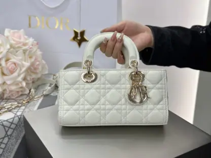 Replica Small Lady D-Joy Bag Latte Cannage Lambskin #3284