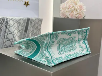 Replica Medium Dioriviera Dior Book Tote Aquamarina Toile de Jouy Embroidery #3270 - Image 6